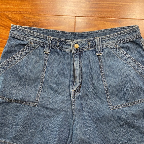 Vintage 1775 Women Medium Blue High Waist Relaxed 100% Cotton Jean Short Size 14 - Picture 3 of 16